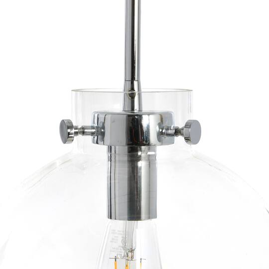 Hello Honey® Robert Stevenson Lighting Marson 15" Clear Glass & Chrome Metal Ceiling Light